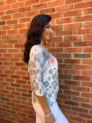 Grey Paisley Floral Knit June