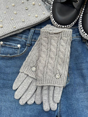 Grey Two Piece Gloves Set