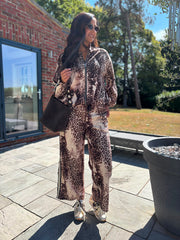 Chocolate Leopard Stripe Trousers Jordan
