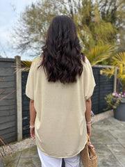 Gold Longline Multi Pattern Shimmer Top Helena