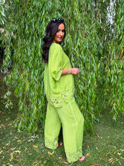 Lime Leopard Trim Co-Ord Theodora