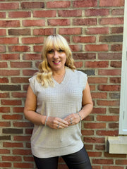 Stone Studded V Neck Tank Top Serena