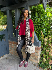 Wine Reverse Seam Round Neck Diana