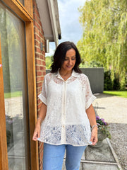 White Delicate Lace Blouse Liora