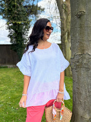 White Ruffle Hem Top Katrina