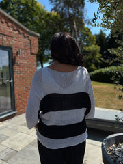 White Striped Knit Rita