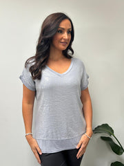 Grey Sequin Top Jasmine