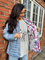 Denim Premium Reversible Puffer Jacket Seraphina