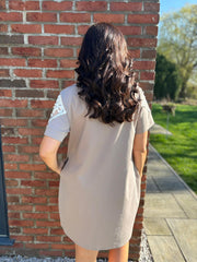 Mocha Embellished Sleeve Dress Lexi