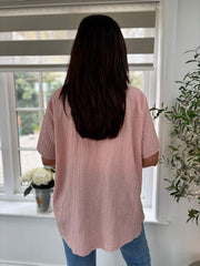 Pink Textured Scarf Top Vivienne