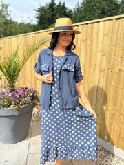 Navy Polka Dot Co-Ord Set Beverly