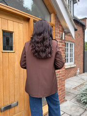 Chocolate Leopard Lined Blazer Ashley