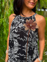 Black Luxury Wildflower Dress Abigail