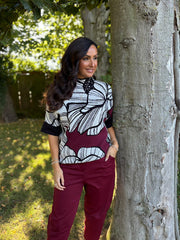Wine Sketch Floral Knit Lyra