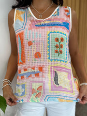 Pink Multi Pattern Vest Top Camila