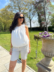 White Sleeveless Tie Detail Top Ashley