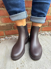 Chocolate Chelsea Style Wellie Boots