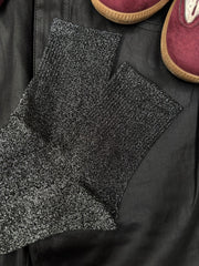 Black Glitter Ankle Socks