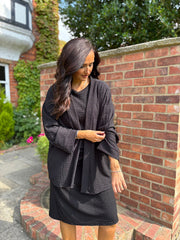 Black Textured Corrina Jacket