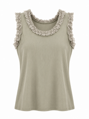 Mocha Ruffle Vest Simone