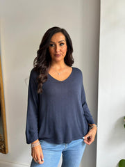 Navy Soft Fine Knit Doreen