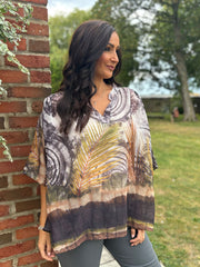 Mauve Oversized Patterned Blouse Indy