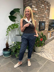 Denim Look Frill Pocket Trousers Sasha