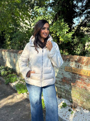 Stone Premium Faux Leather Puffer Coat Olympia