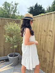 Stone Gingham Sun Dress Lauren