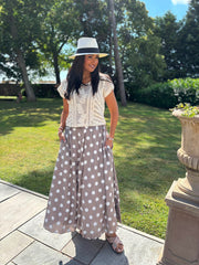 Mocha Polka Dot Skirt Amy