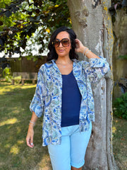 Blue Floral Vine Shirt Rachel