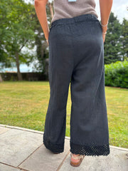 Black Multi Hole Detail Trousers Terri