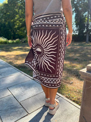 Chocolate Longline Celestial Sun Wrap Skirt