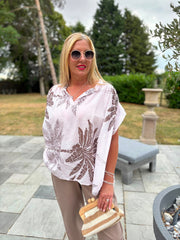 Pink Palm Leaf Top Millie