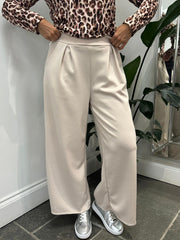 Stone Relaxed Fit Pleat Trousers