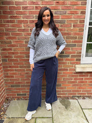 Grey Cosy Diamond Knit Sofia