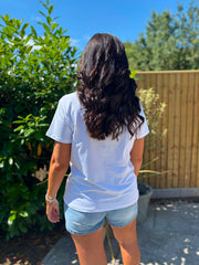 White Embellished Shell Tee Chloe