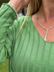 Pistachio Ribbed Long Sleeve Dress Rhianna