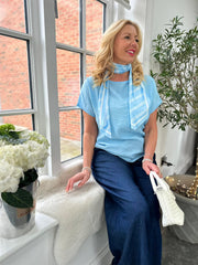 Light Blue Scarf Top Hilary