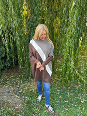 Chocolate Diagonal Stripe Knit Athena