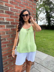 Green Bubble Cotton Tie Detail Vest Miley