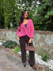 Lipstick Chunky Knit Cardi Gail