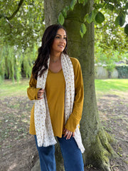 Mustard Fringed Neck Top Donna
