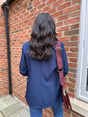 Navy Pinstripe Take You Anywhere Jacket