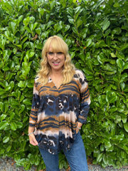 Navy Animal Ombre Top Trisha