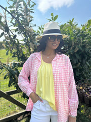 Pink Gingham Checked Shirt Zaria