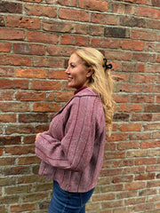 Wine Double Breasted Coat Leanne