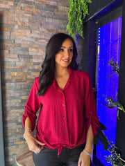 Red Diamante Blouse Judy