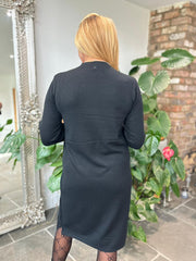 Black Knitted Crew Neck Dress Zara