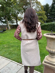 Stone Brushed Belted Waistcoat Andrea